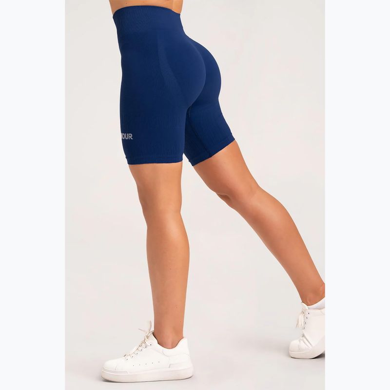 Pantaloncini da allenamento da donna Gym Glamour Push Up classici blu 15