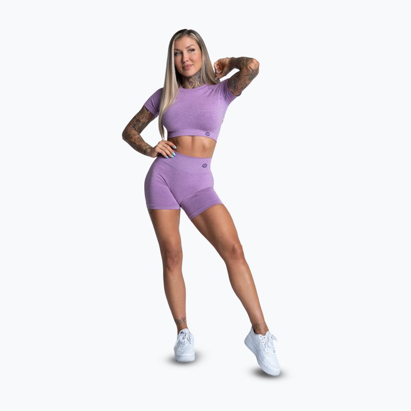 Pantaloncini da allenamento da donna Gym Glamour Seamless lilla 2