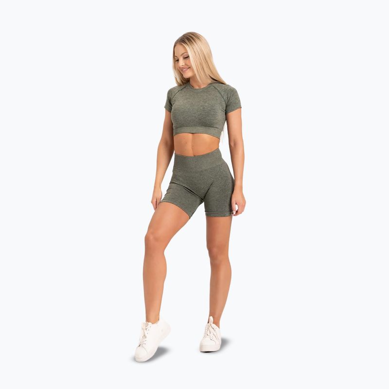 Pantaloncini da allenamento da donna Gym Glamour Seamless kaki 2
