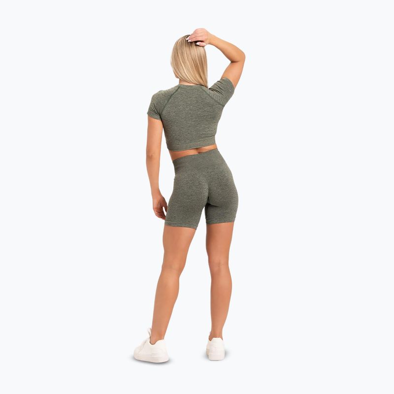 Pantaloncini da allenamento da donna Gym Glamour Seamless kaki 4