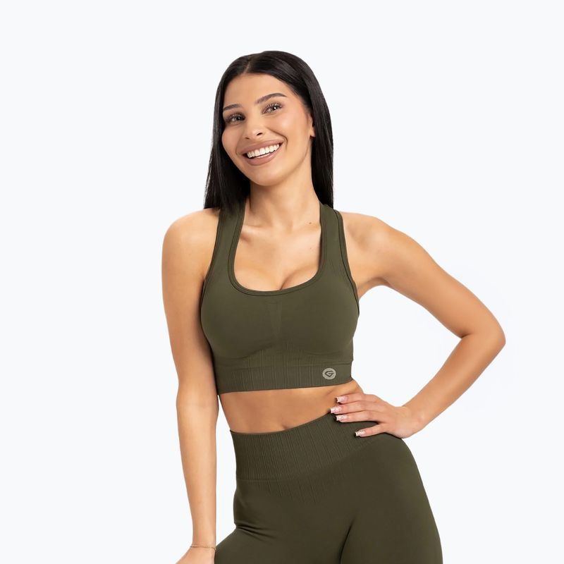 Reggiseno fitness Gym Glamour Push Up color cachi