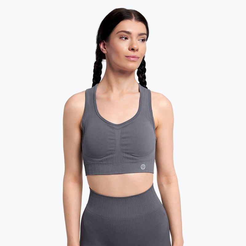 Reggiseno da allenamento Gym Glamour Push Up grigio