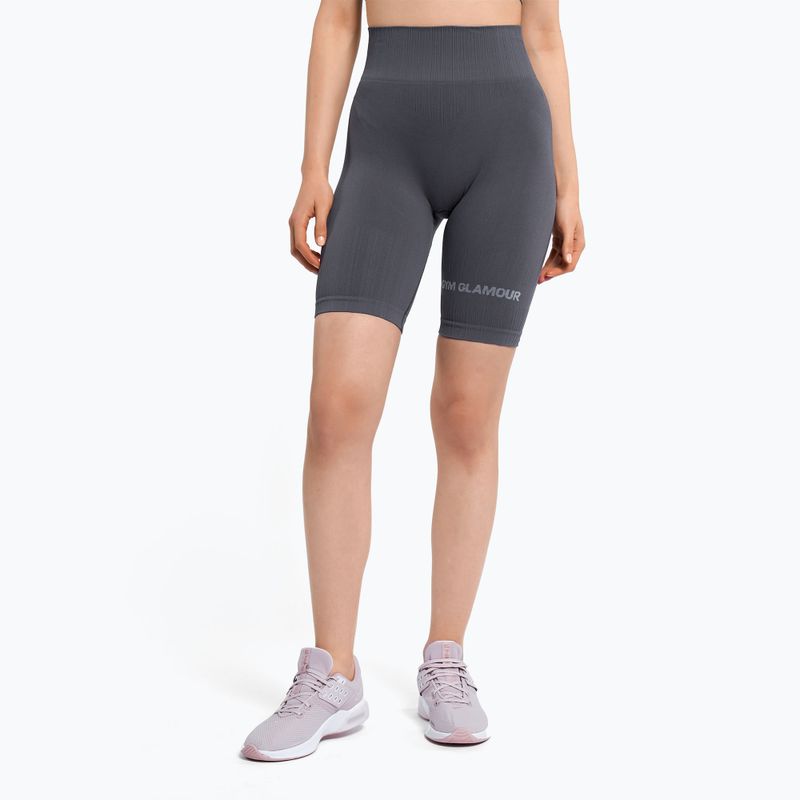 Pantaloncini da allenamento da donna Gym Glamour Push Up grigio