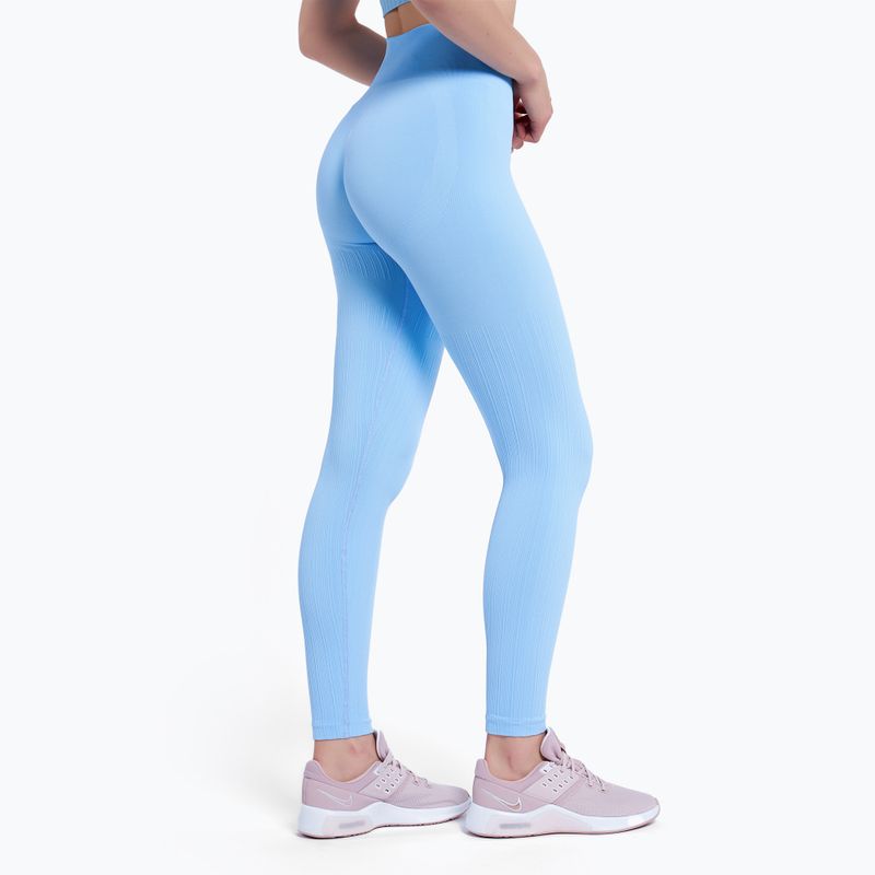 Leggings da allenamento donna Gym Glamour Push Up blu baby 3