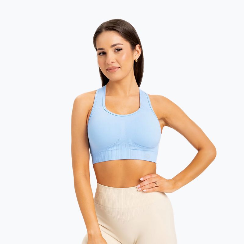 Reggiseno fitness Gym Glamour Push Up blu baby