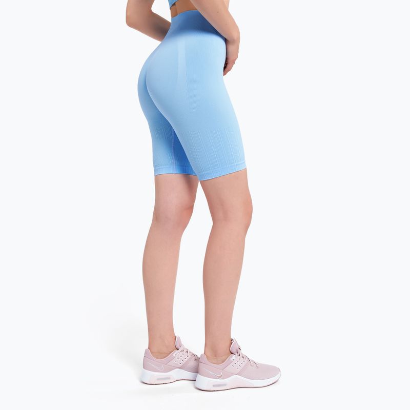 Pantaloncini da allenamento donna Gym Glamour Push Up blu baby 3