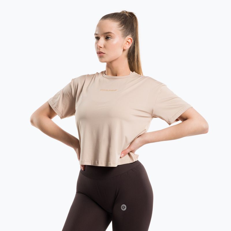 Maglietta da allenamento donna Gym Glamour Sport beige