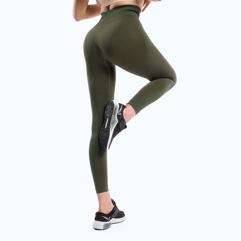 Leggings da allenamento da donna Gym Glamour Flexible khaki 3