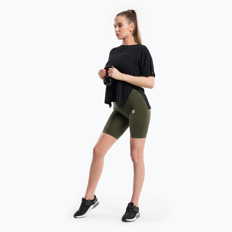 Pantaloncini da allenamento da donna Gym Glamour Flexible khaki 2