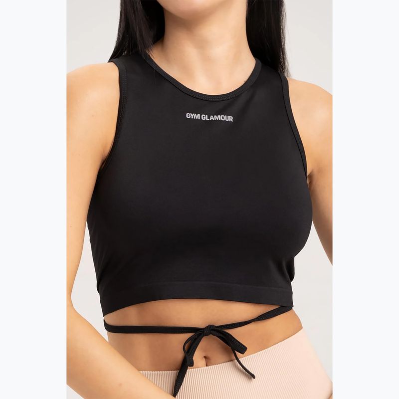 Top da allenamento donna Gym Glamour Tied nero 3
