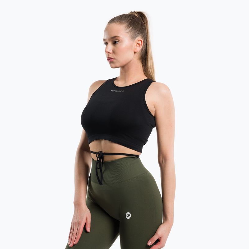 Top da allenamento donna Gym Glamour Tied nero