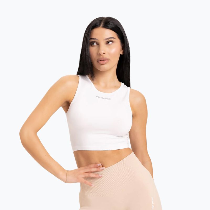 Top da allenamento donna Gym Glamour Tied bianco