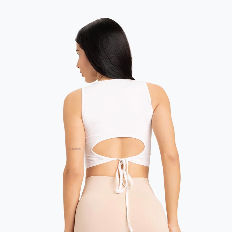 Top da allenamento donna Gym Glamour Tied bianco 2