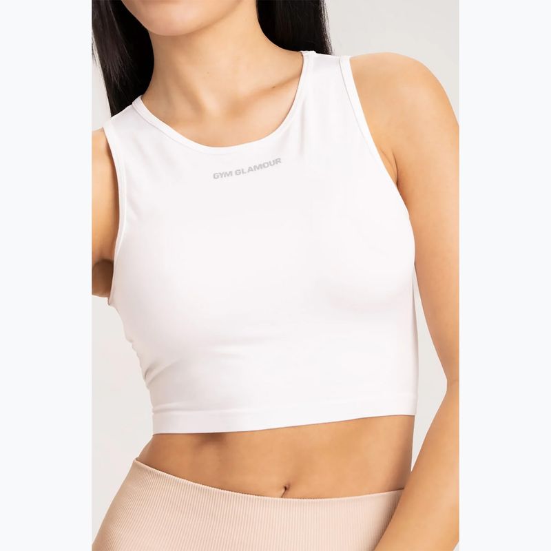 Top da allenamento donna Gym Glamour Tied bianco 3