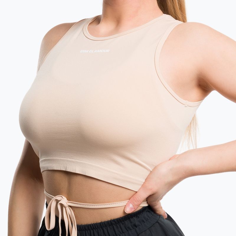 Top da allenamento donna Gym Glamour Tie beige 4