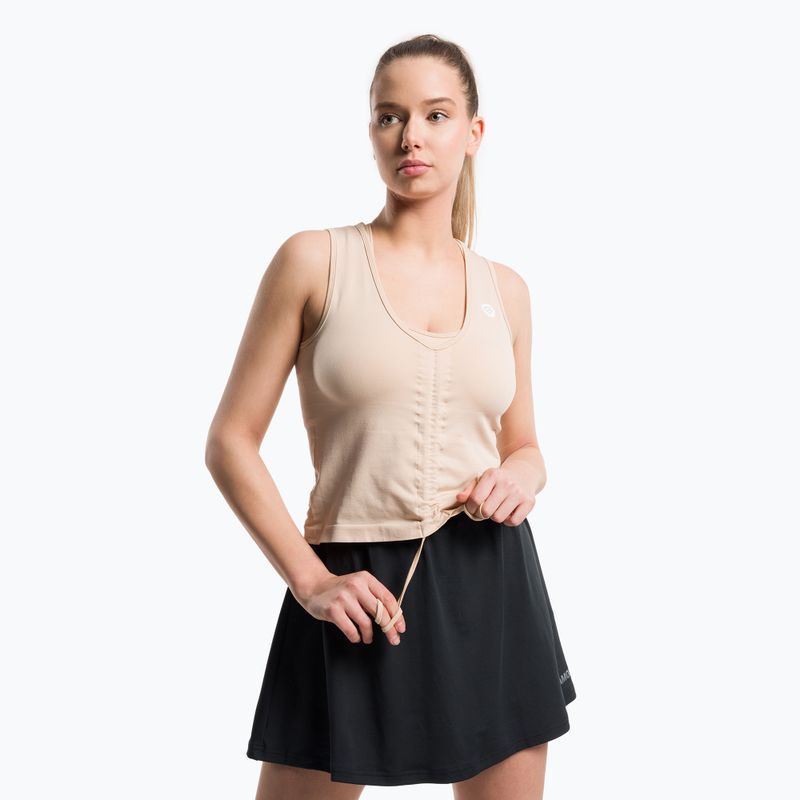 Top da allenamento donna Gym Glamour Pull-on beige