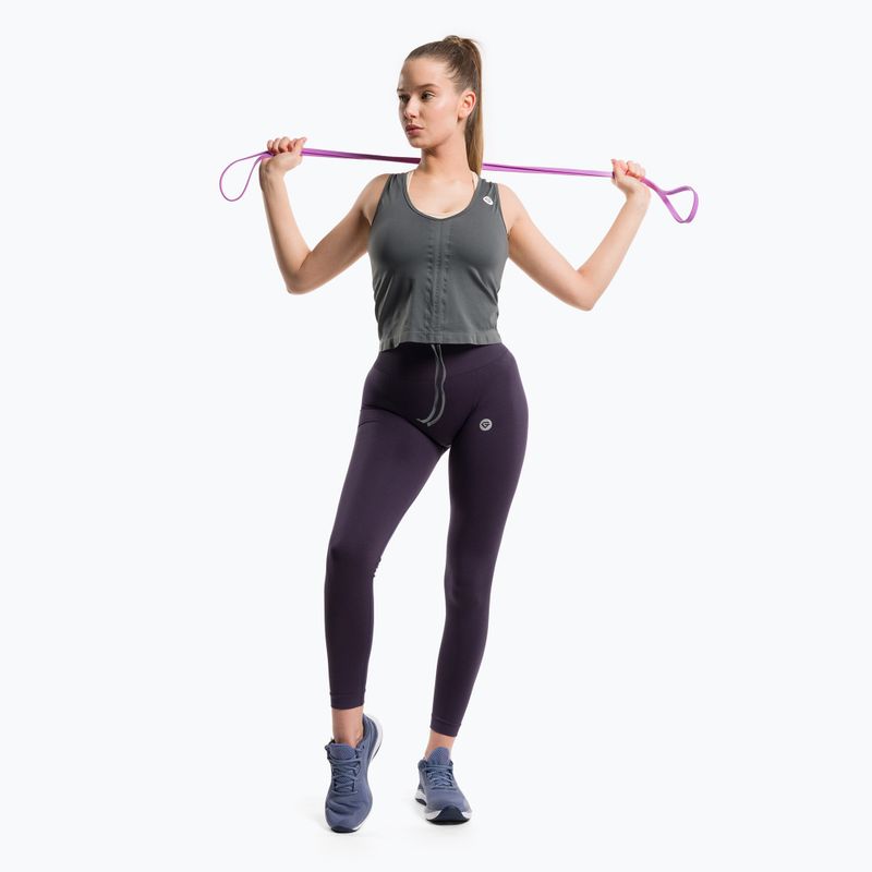 Top da allenamento donna Gym Glamour Pull-on grigio argento 2