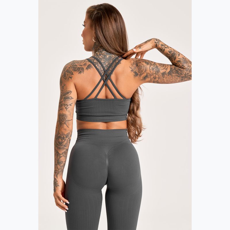 Leggings da allenamento da donna Gym Glamour Push Up 2.0 argento scuro 6