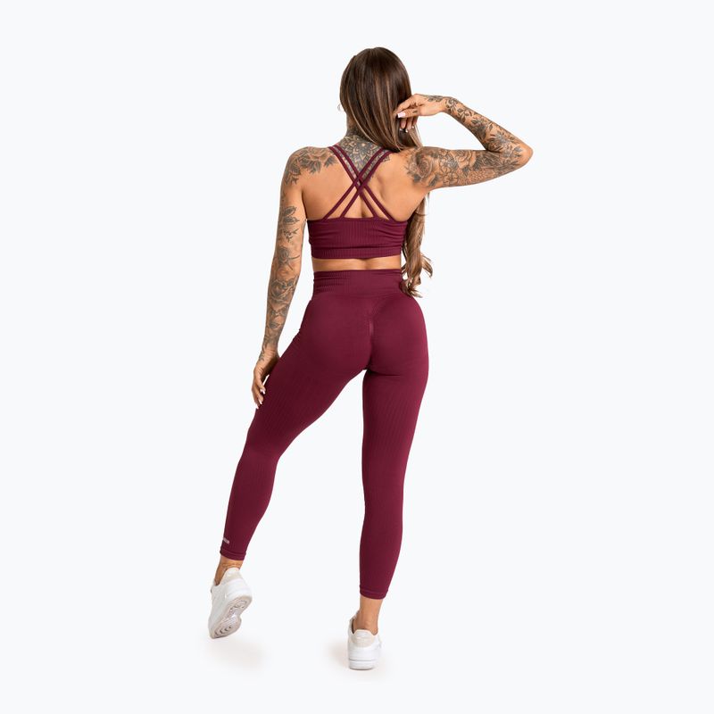 Leggings da allenamento donna Gym Glamour Push Up 2.0 merlot 3