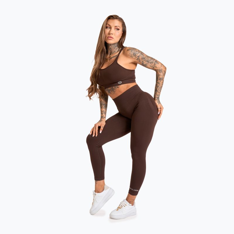 Leggings da allenamento donna Gym Glamour Push Up 2.0 cioccolato 2