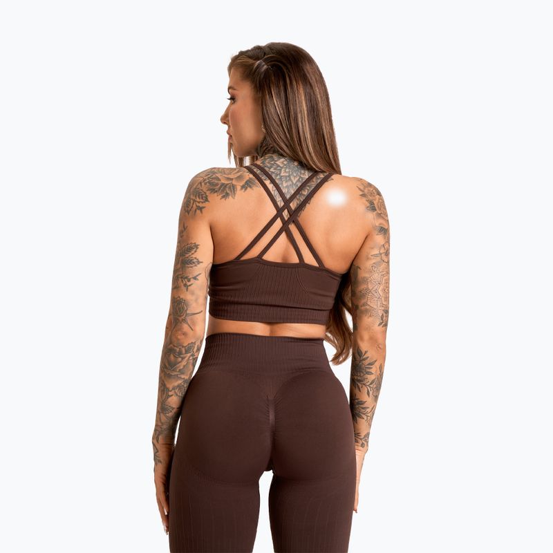 Leggings da allenamento donna Gym Glamour Push Up 2.0 cioccolato 6