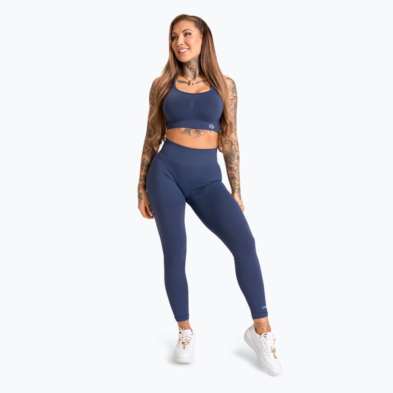 Leggings da allenamento donna Gym Glamour Push Up 2.0 denim 2