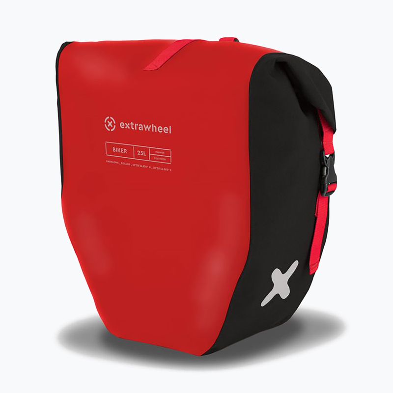 Extrawheel Biker 2 x 25 l rosso/nero borse da bicicletta 2