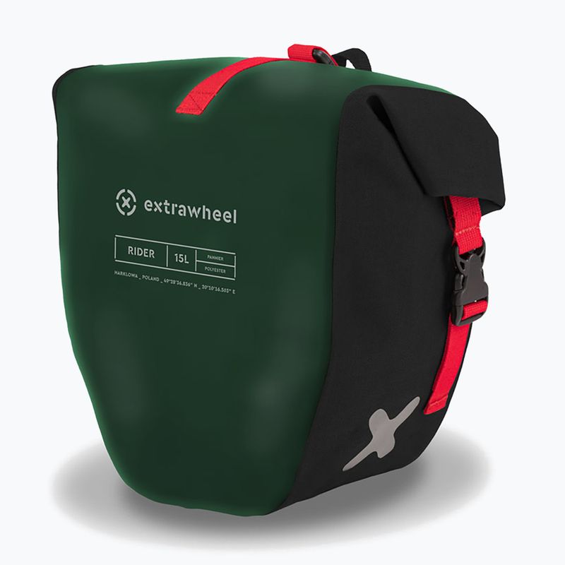 Borse da bicicletta Extrawheel Rider 2 x 15 l verde/nero 2