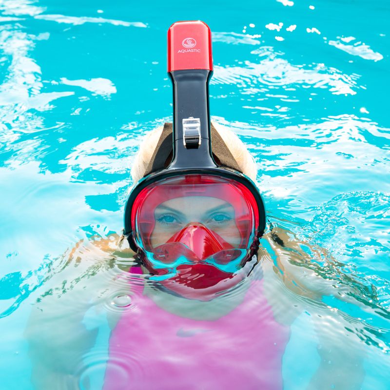 Maschera integrale per lo snorkeling AQUASTIC SMA-01SC rosso 4