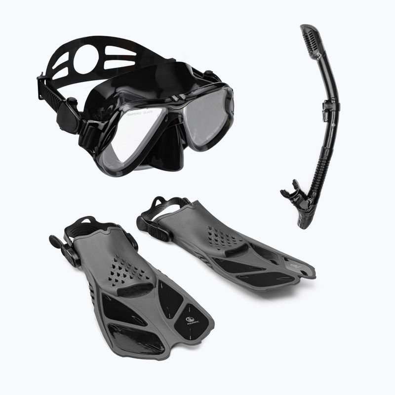 Kit snorkeling AQUASTIC MSFA-01SC nero