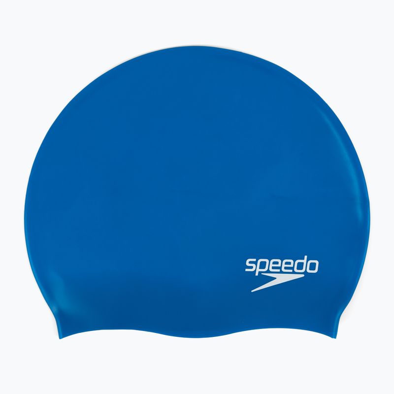 Cuffia Speedo Plain Flat Silicone per bambini blu