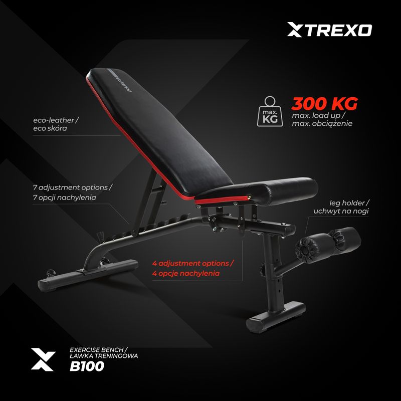 XTREXO B100 panca da allenamento nera 5