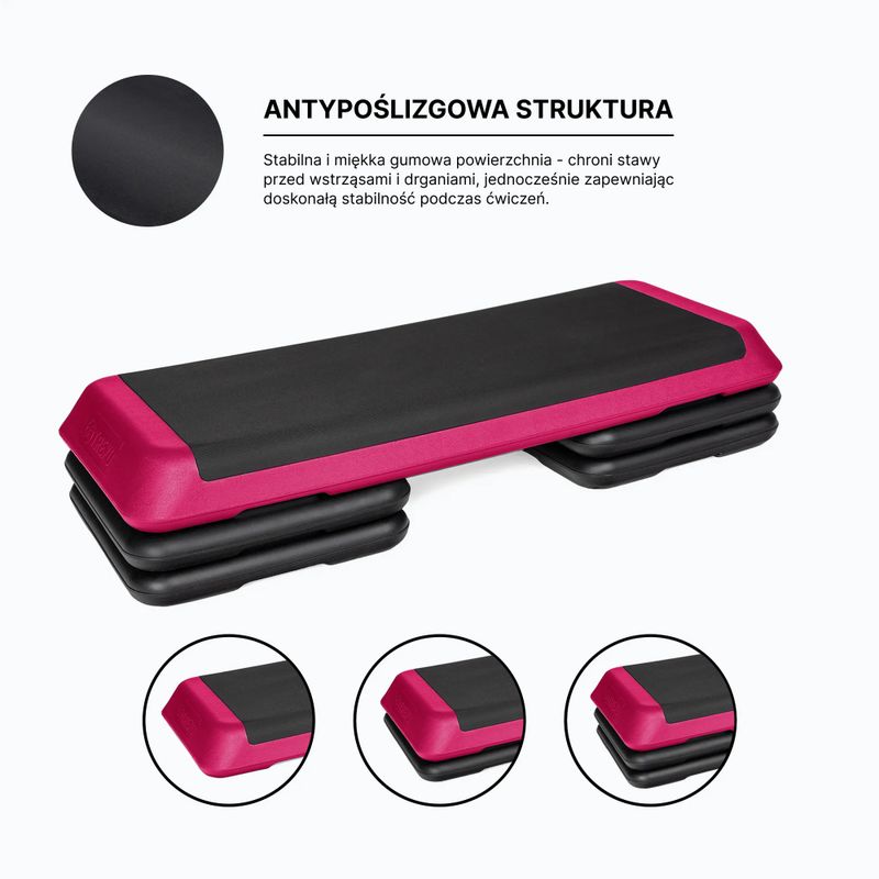 TREXO Stepper aerobico AS01 nero/rosa 4