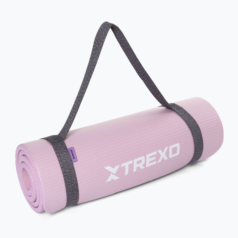 XTREXO NBR 15 mm tappetino per esercizi con cintura rosa 7