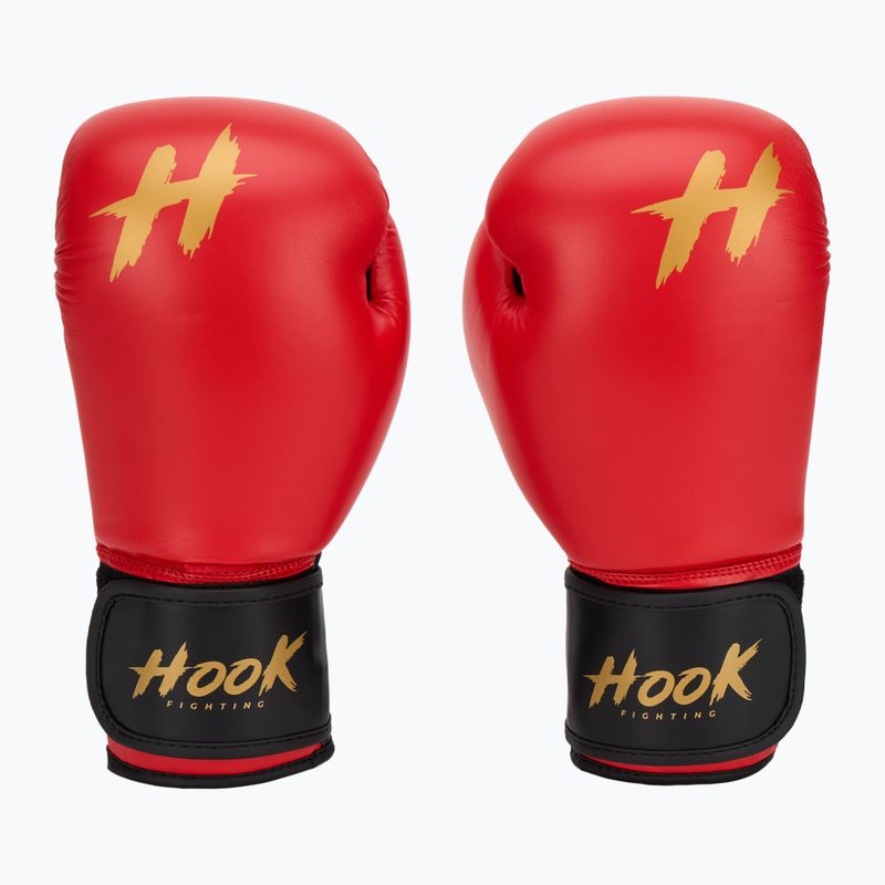 HOOK FIGHTING Guanti da boxe rossi pronti per l'allenamento 2