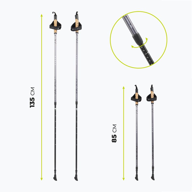 Bastoni da nordic walking KADVA Aruku regolabili neri 2