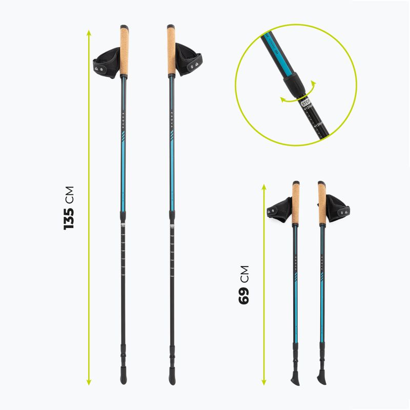 Bastoni da nordic walking KADVA Luna regolabili blu 2