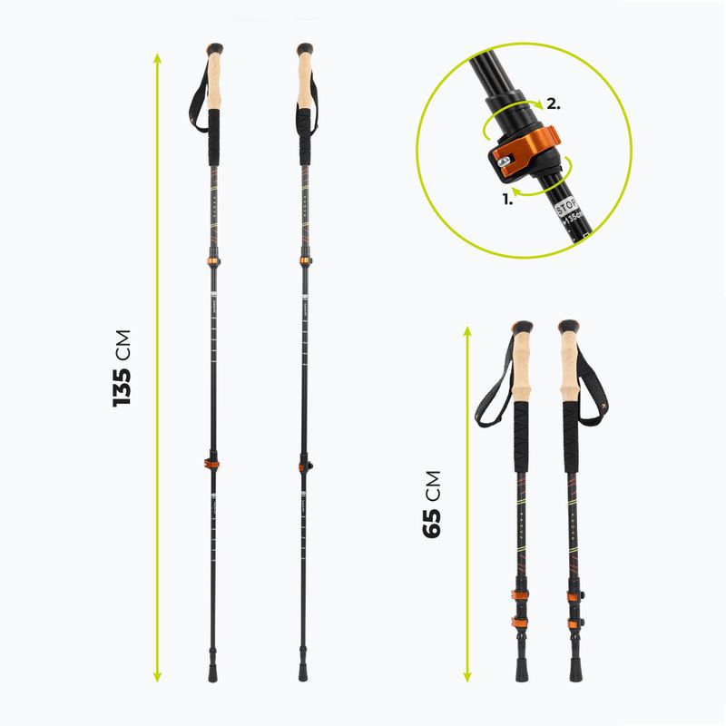 Bastoni da trekking KADVA Kibo regolabili arancioni 2