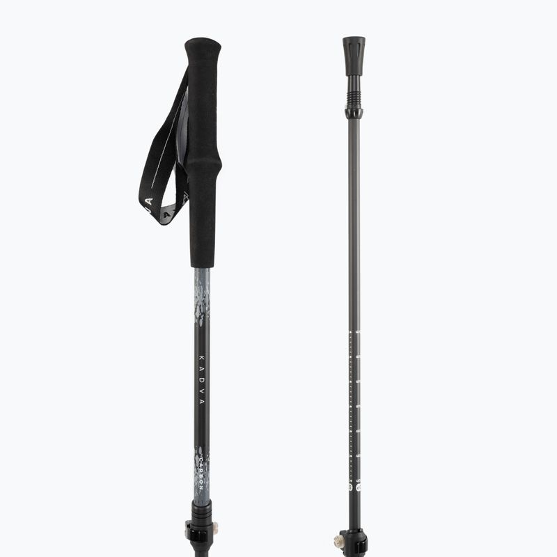 Bastoni da trekking KADVA Torre regolabili in carbonio grigi 8
