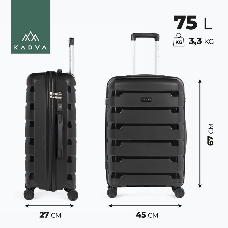 Valigia da viaggio media KADVA Cayes 75 l nera 3
