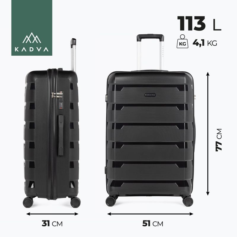 Valigia da viaggio grande KADVA Cayes 113 l nera 3