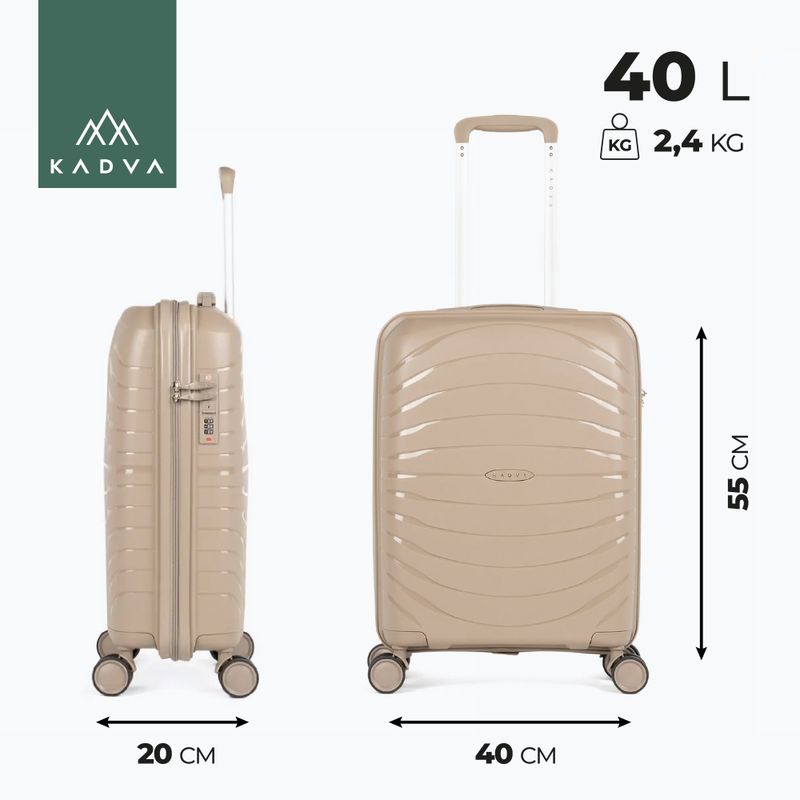 Valigia da viaggio a mano KADVA Brava 40 l beige 3