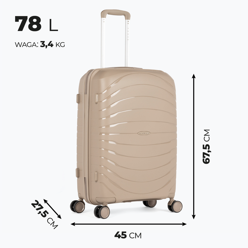 KADVA Brava valigia da viaggio 78 l beige 3