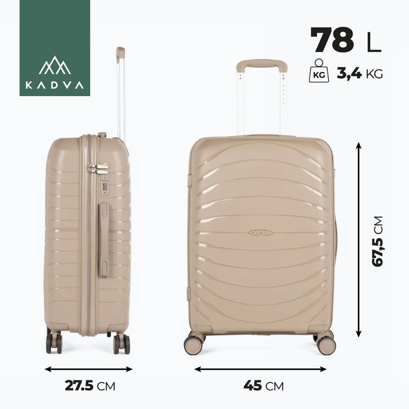 Valigia da viaggio media KADVA Brava 78 l beige 3