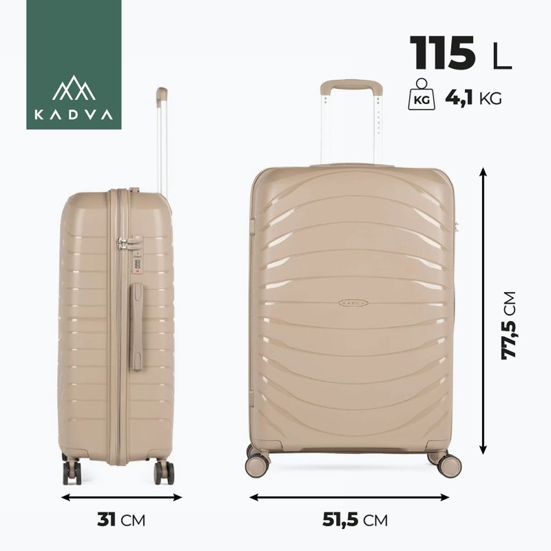 Valigia da viaggio grande KADVA Brava 115 l beige 3