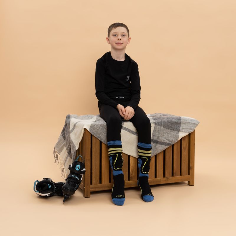 Calze da sci per bambini KADVA Woolan Jrb nero/blu 2