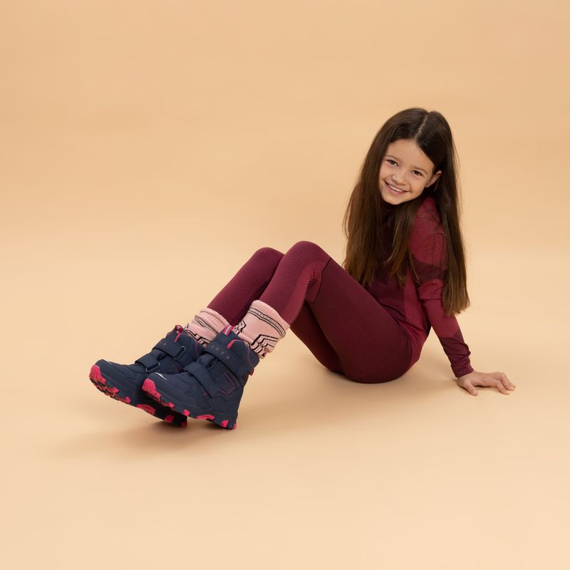 Stivali da neve per bambini KADVA Snowey Mid WaterProof blu/navy/fucsia 3