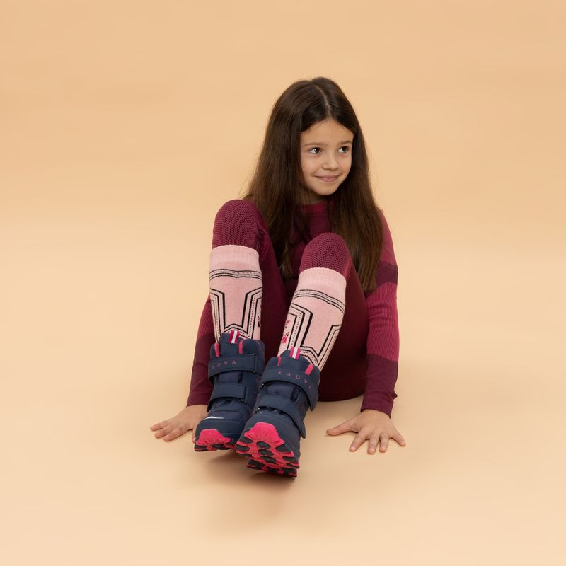 Stivali da neve per bambini KADVA Snowey Mid WaterProof blu/navy/fucsia 11