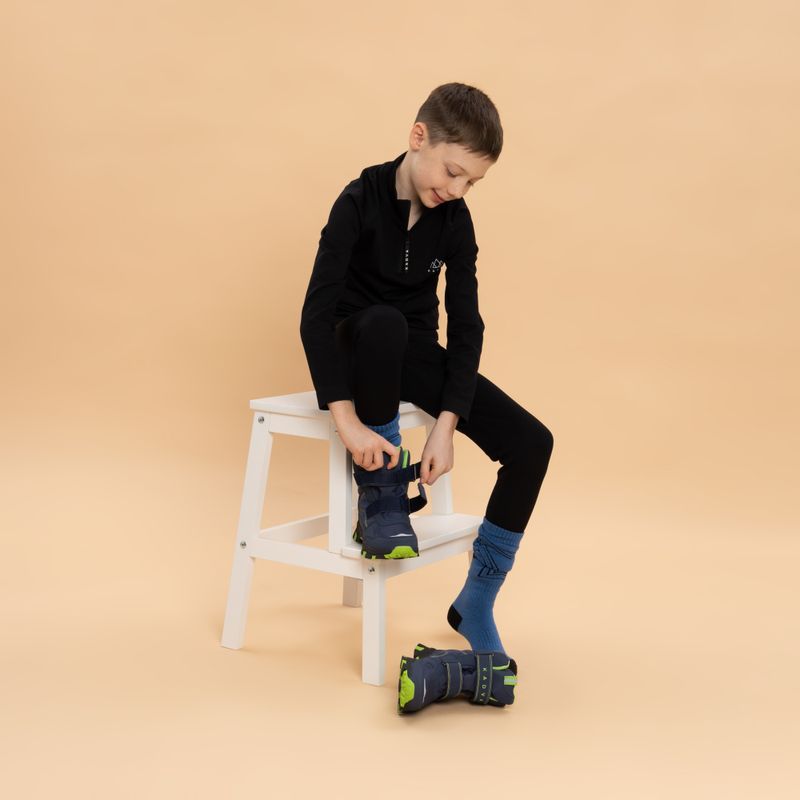 Stivali da neve per bambini KADVA Snowey Mid WaterProof blu/verde 10