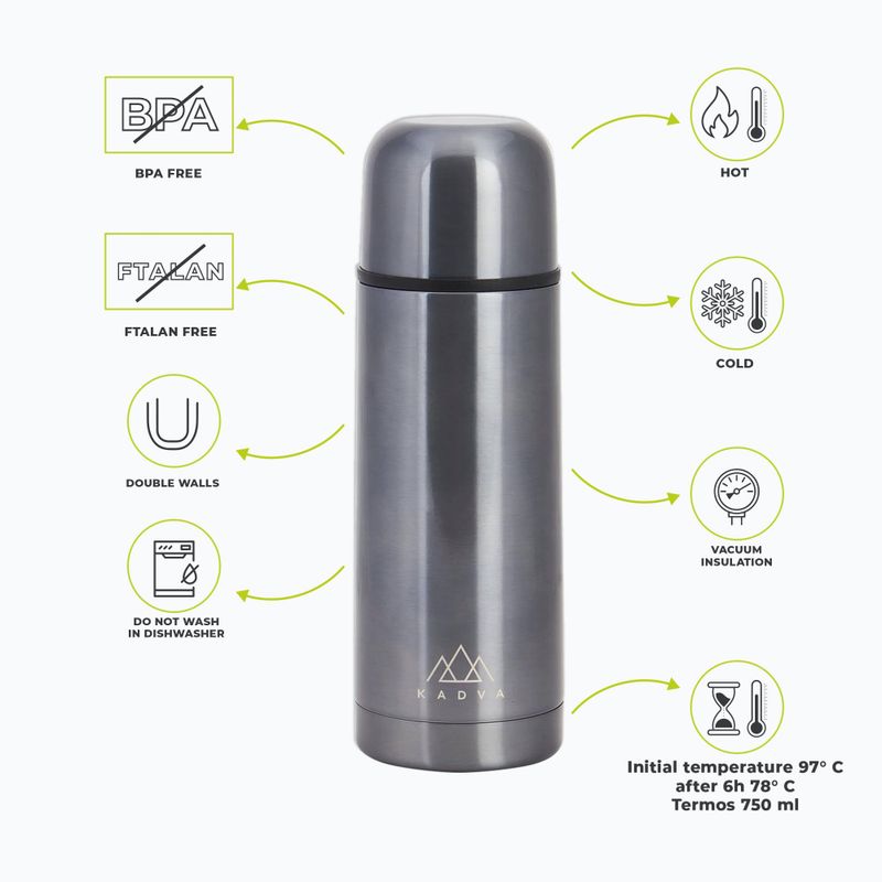 KADVA Vulcan thermos 750 ml metallico 2